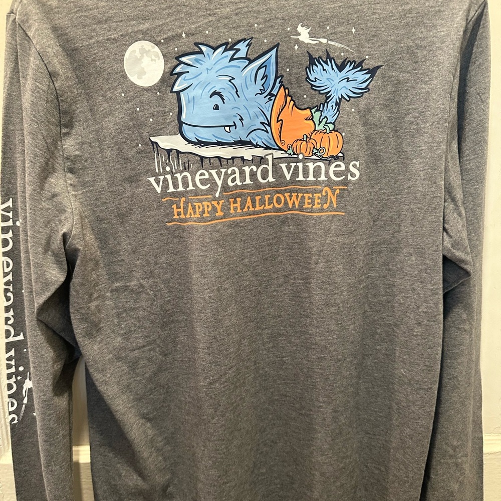 Vineyard Vines WHALE-WOLF Halloween Long Sleeve Boys XL-18 🐳Blue Werewolf